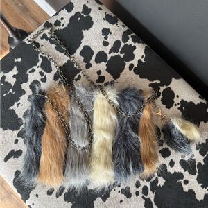 Faux Fur Chain Strap Bag - Multicolor